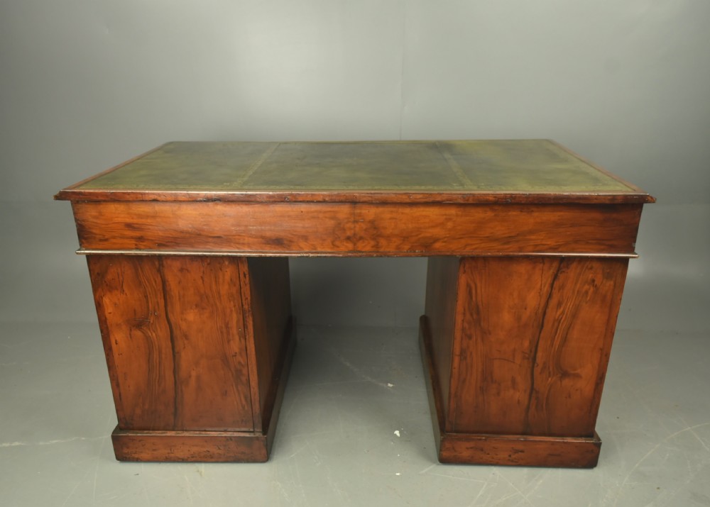 Victorian walnut pedestal desk  View XI