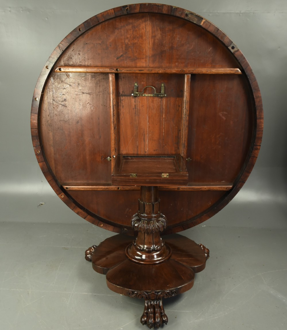 Antique Regency rosewood dining table  View V