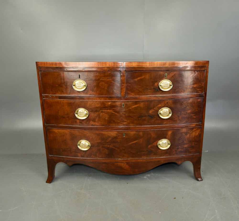 Georgian mahogany bow front chest of drawers 