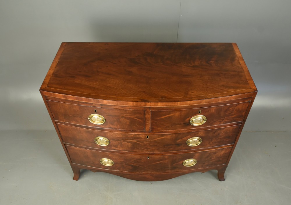 Georgian mahogany bow front chest of drawers  View IV