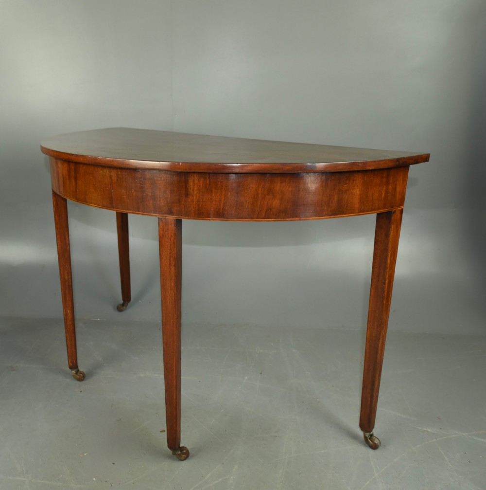 Pair of Georgian Demi lune console tables  View IV