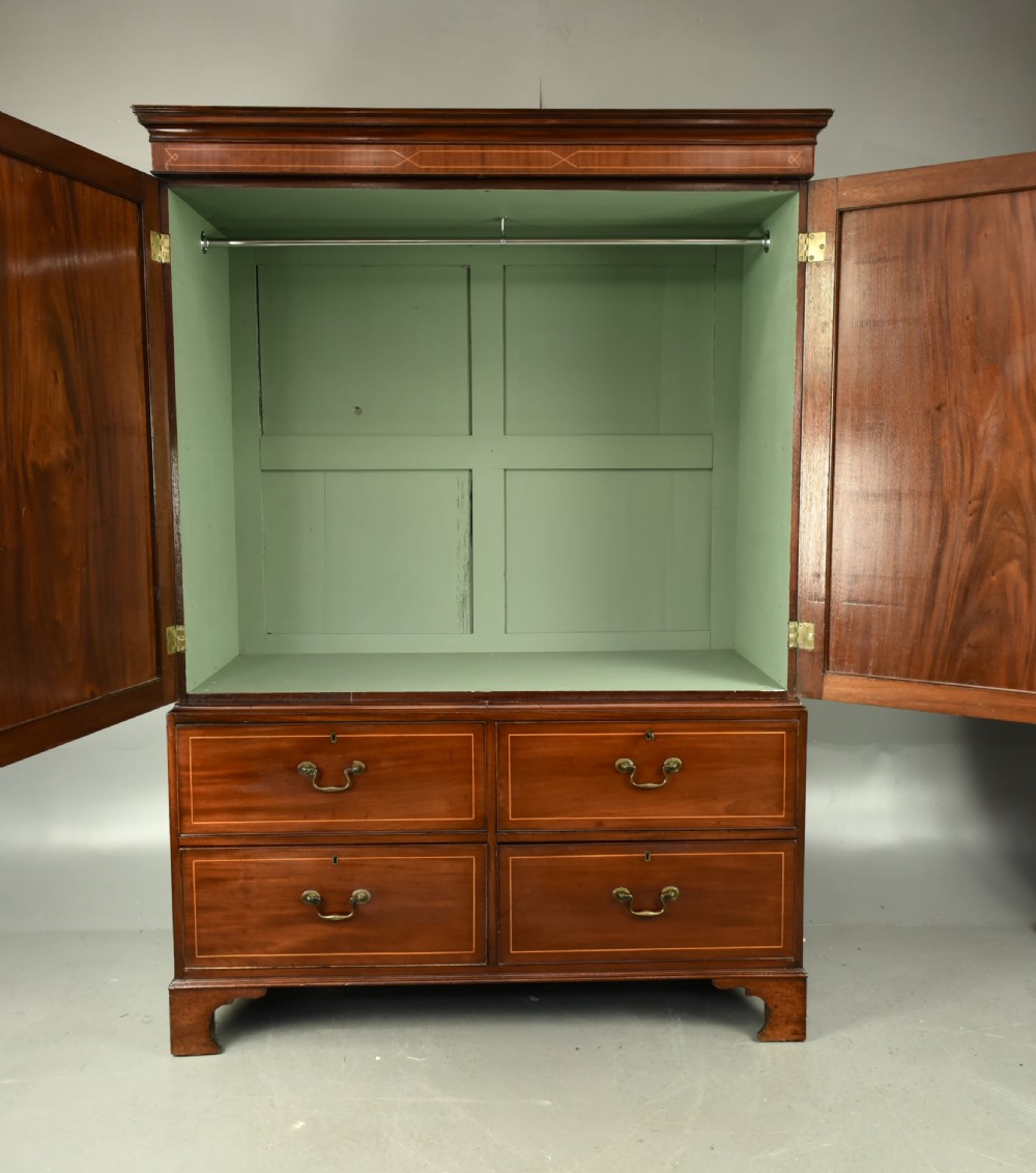 Georgian mahogany Gentlemen's wardrobe  View II