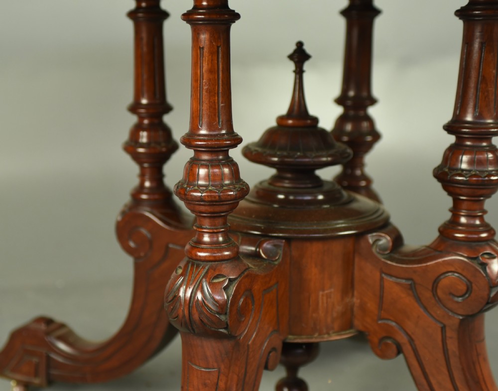 Victorian burr walnut inlaid dining table /centre table  View IX