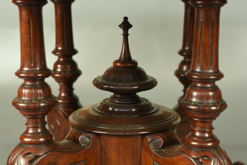Victorian burr walnut inlaid dining table /centre table  View X