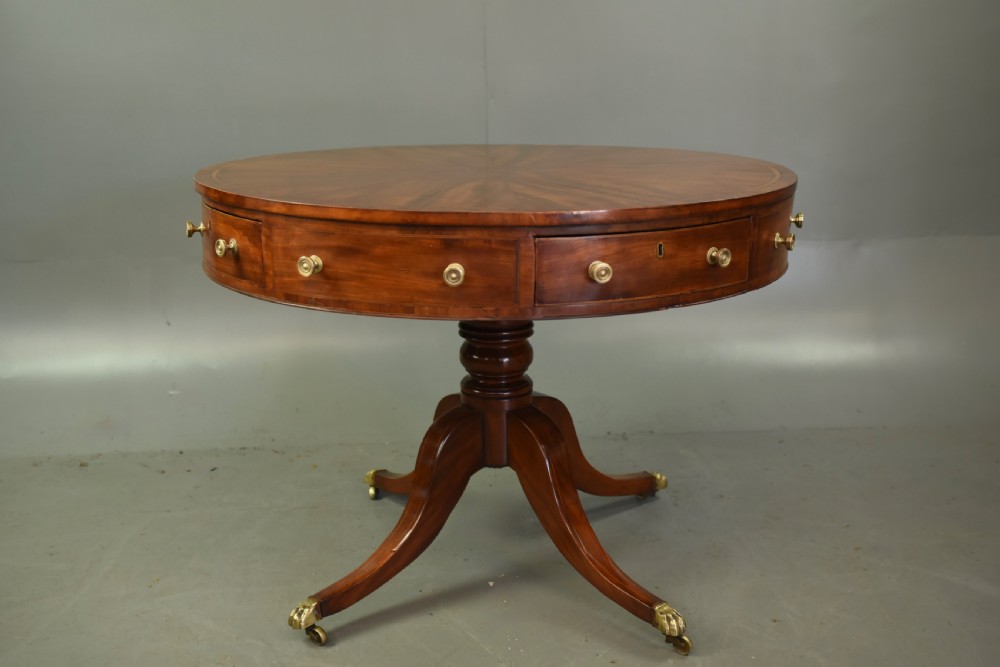 Regency mahogany drum table  View II