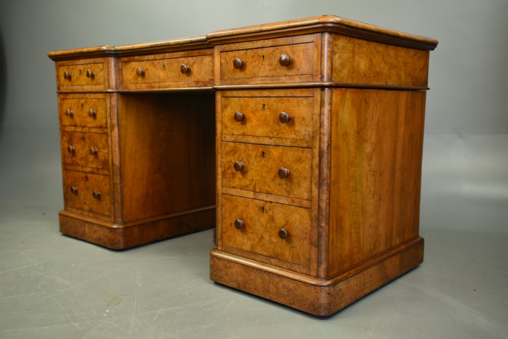Victorian walnut pedestal desk Edwards & Roberts  View II