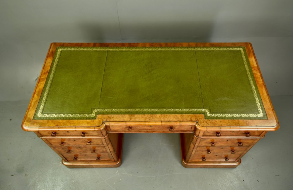 Victorian walnut pedestal desk Edwards & Roberts  View V