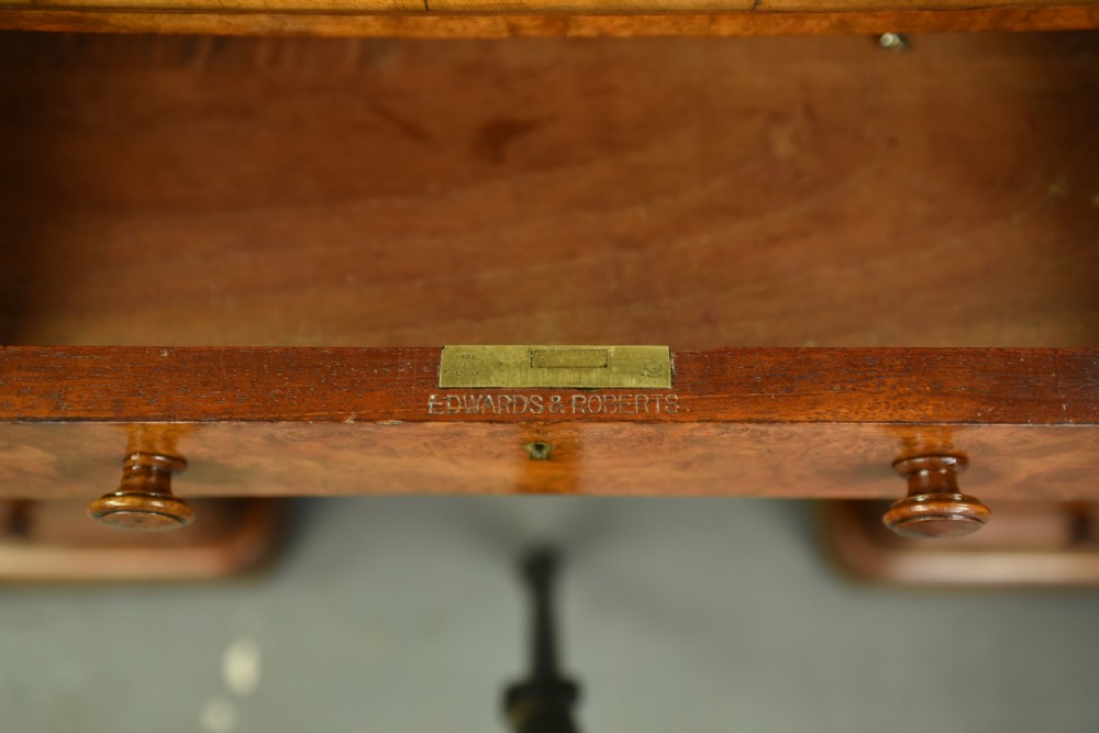 Victorian walnut pedestal desk Edwards & Roberts  View IX