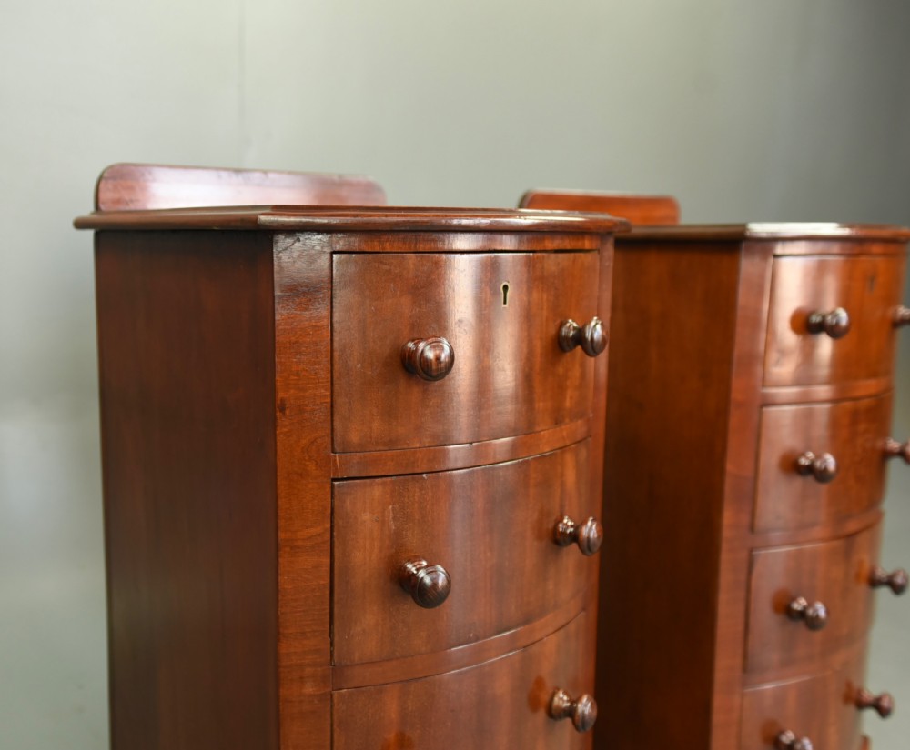Pair of Victorian mahogany bedside chests of drawers  View V