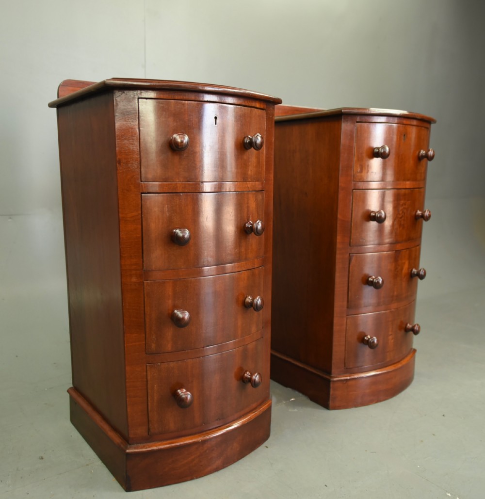 Pair of Victorian mahogany bedside chests of drawers  View VI