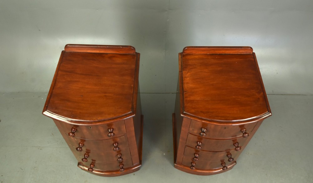 Pair of Victorian mahogany bedside chests of drawers  View VII