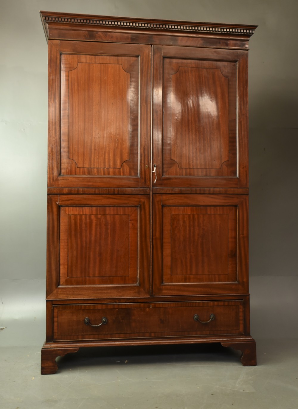 19th century mahogany double wardrobe 