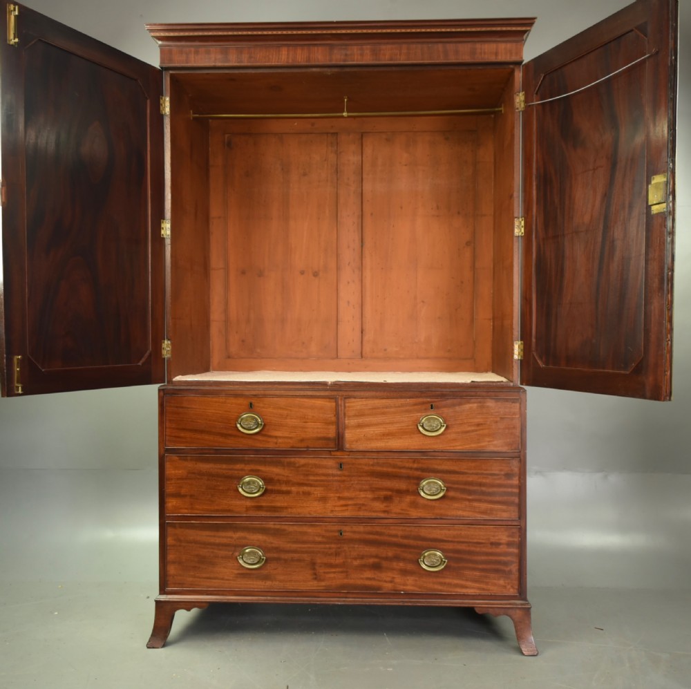 Georgian mahogany gentleman's wardrobe  View II