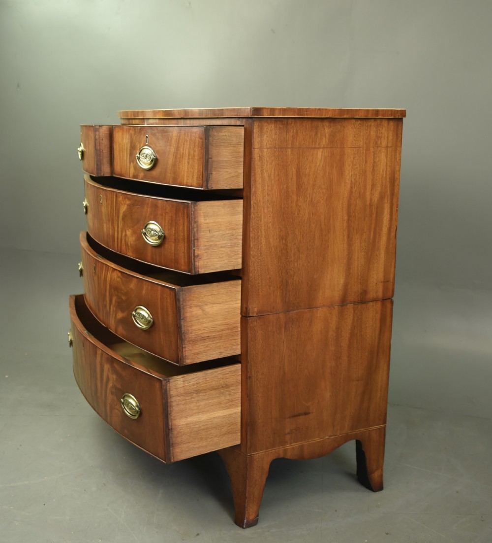 Large Regency mahogany bow front chest of drawers  View VIII