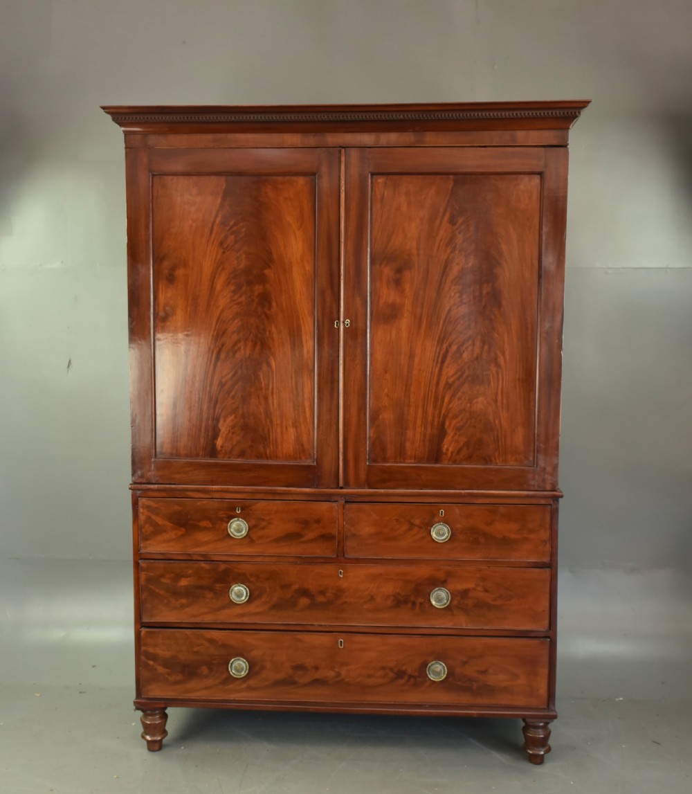 Regency mahogany Gentleman's wardrobe 