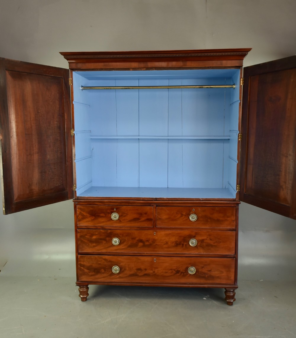 Regency mahogany Gentleman's wardrobe  View II