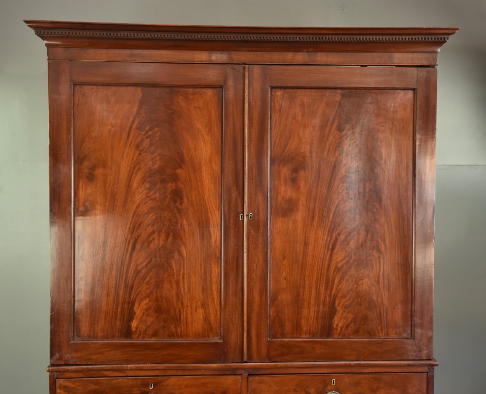 Regency mahogany Gentleman's wardrobe  View III