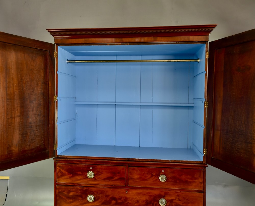 Regency mahogany Gentleman's wardrobe  View V