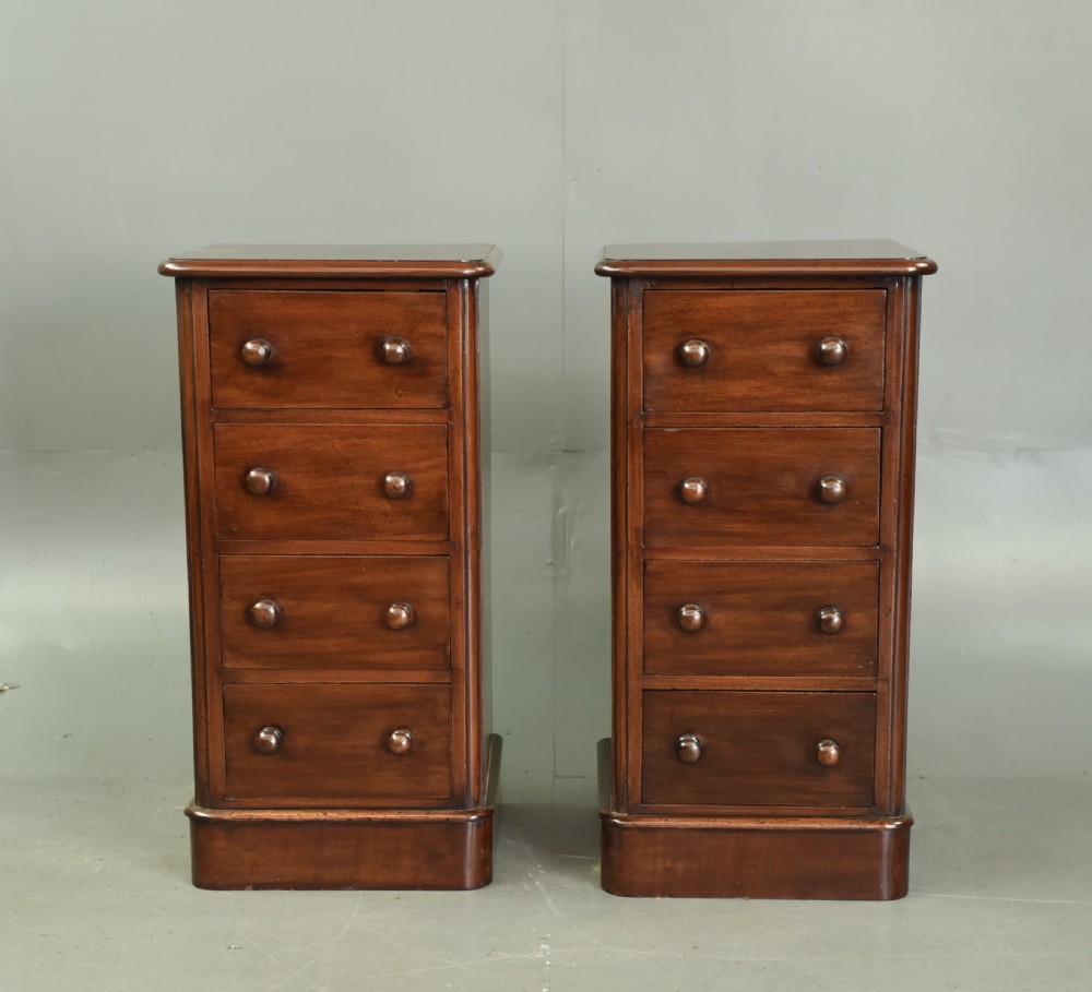 Pair of Victorian mahogany bedside chests of drawers 