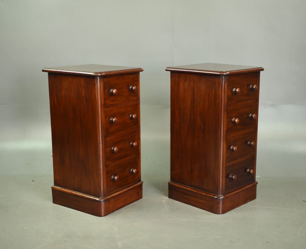 Pair of Victorian mahogany bedside chests of drawers  View IV