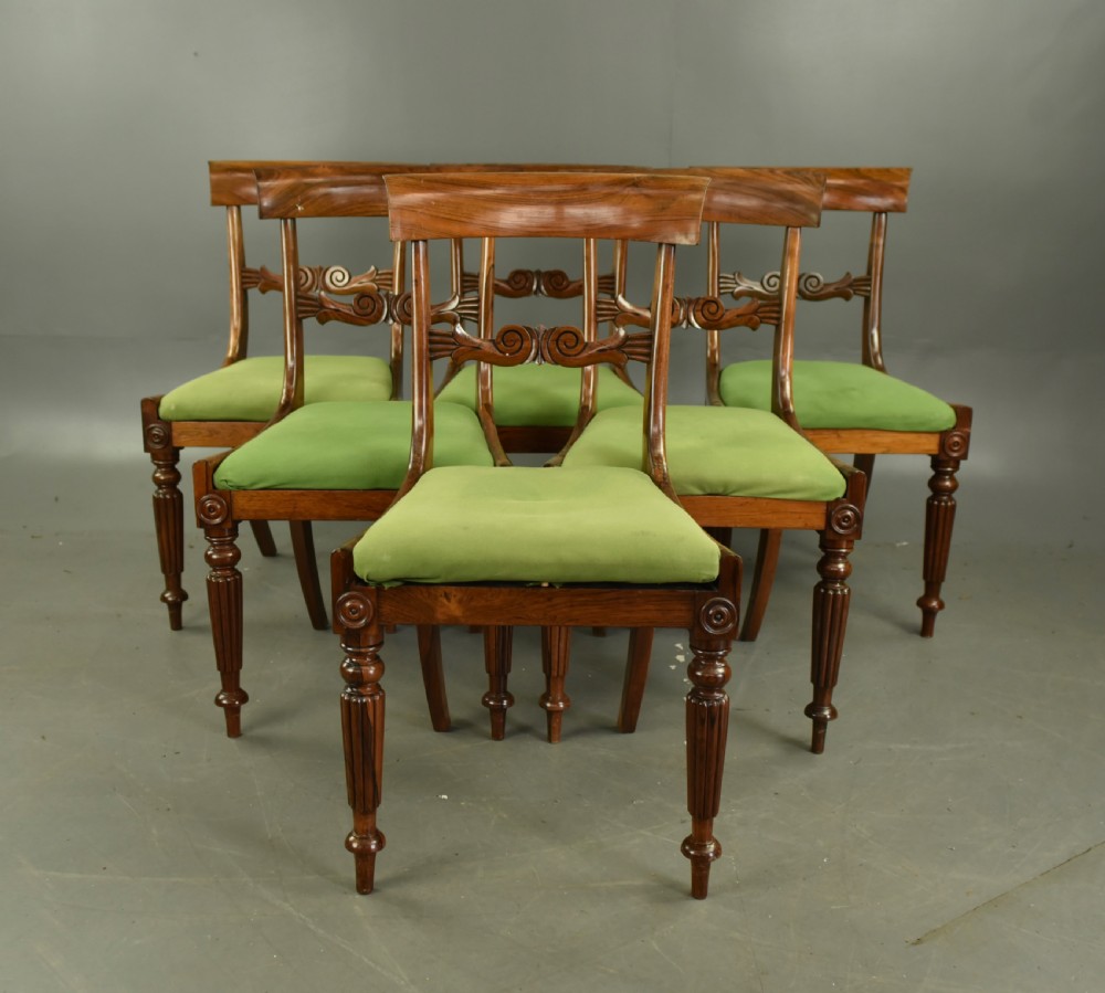 Set of six Regency dining chairs 