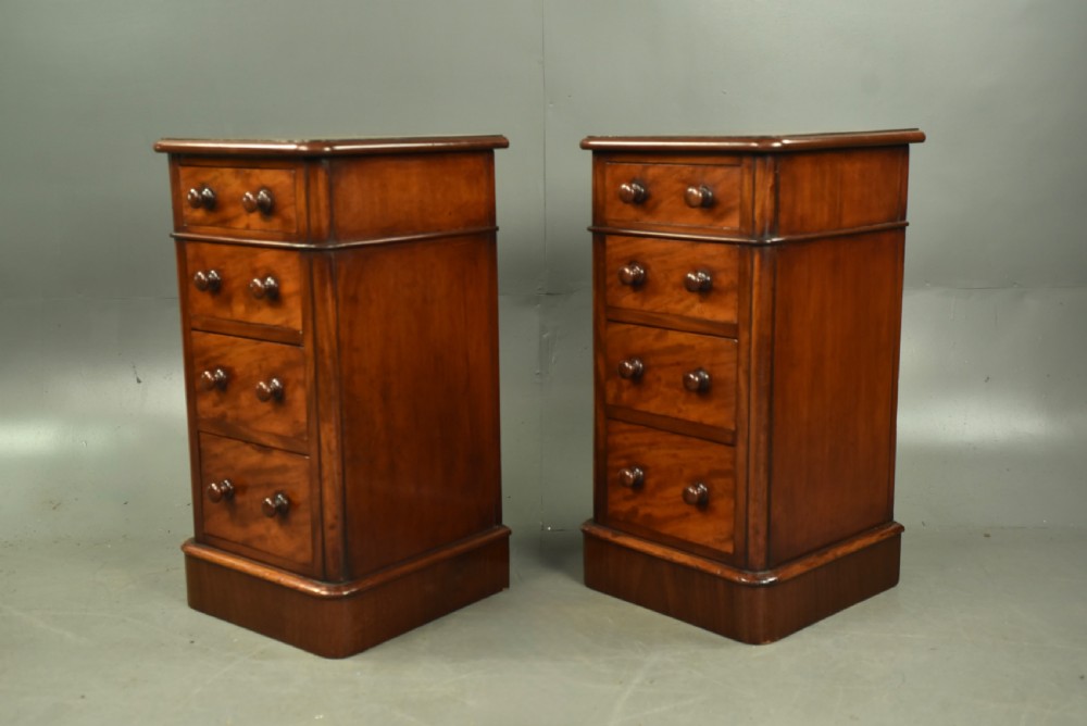Pair of Victorian mahogany bedside chests of drawers  View III