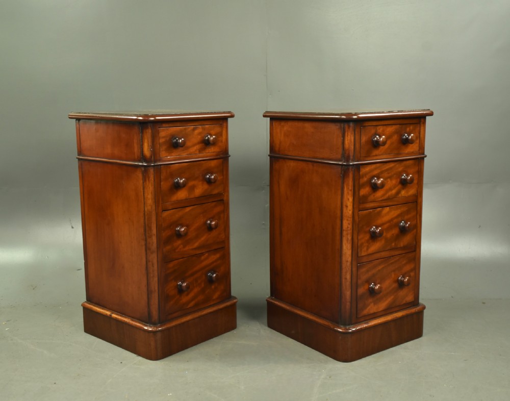 Pair of Victorian mahogany bedside chests of drawers  View VI