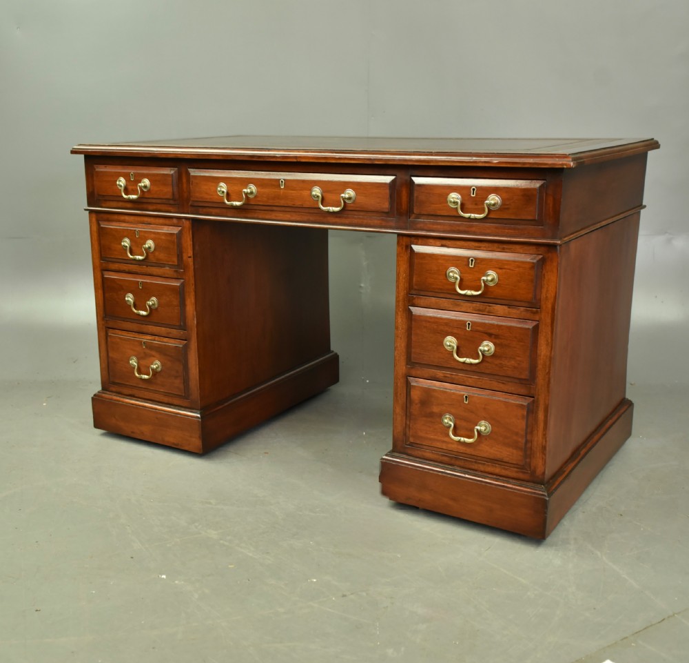 Victorian mahogany pedestal desk  View II