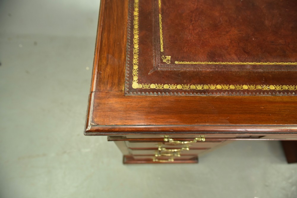 Victorian mahogany pedestal desk  View V