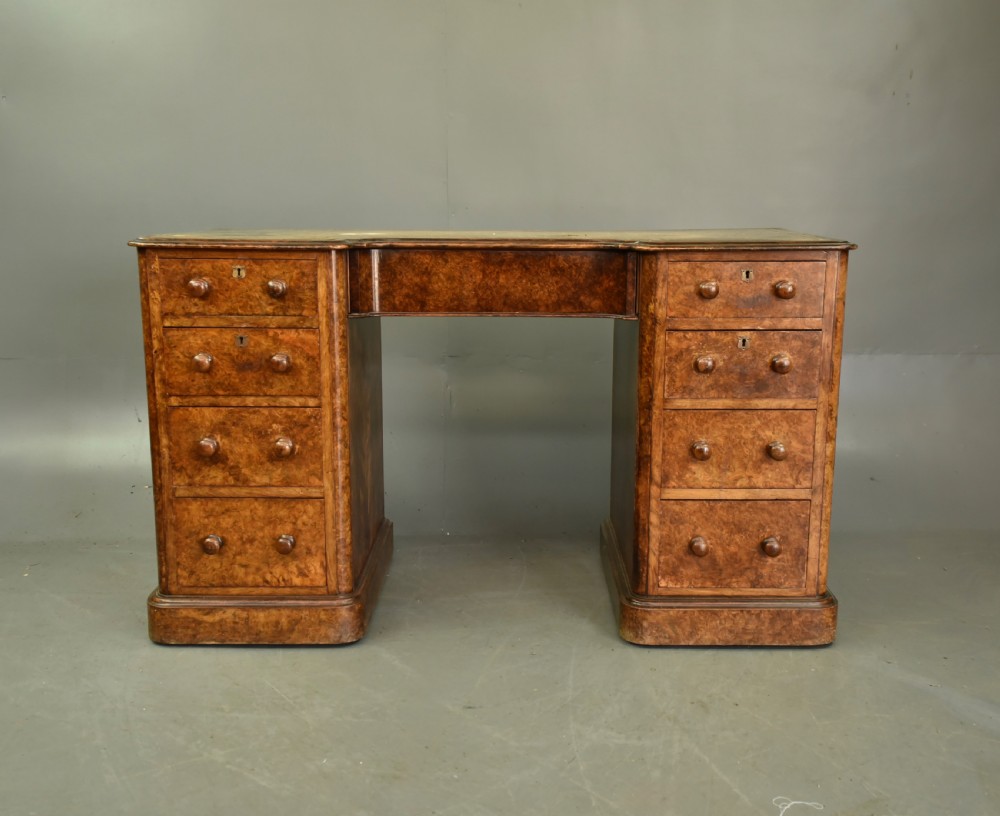 Victorian walnut pedestal desk 