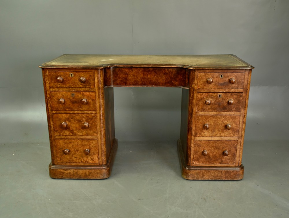 Victorian walnut pedestal desk  View II