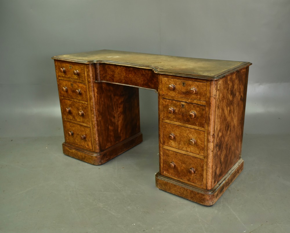 Victorian walnut pedestal desk  View III