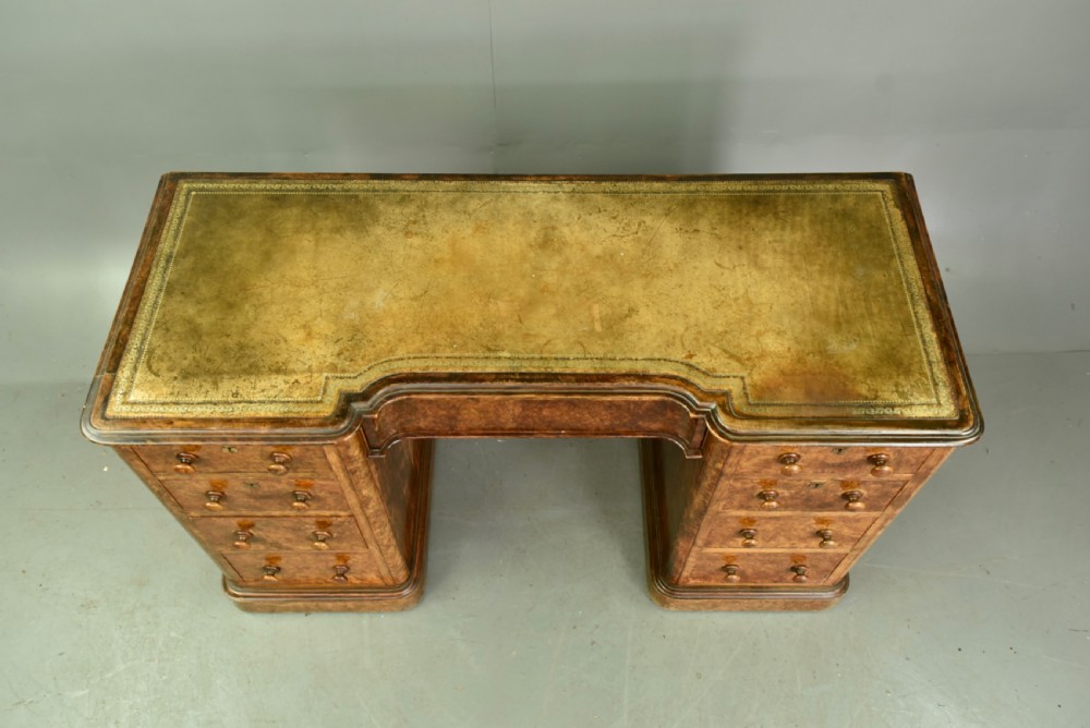 Victorian walnut pedestal desk  View V