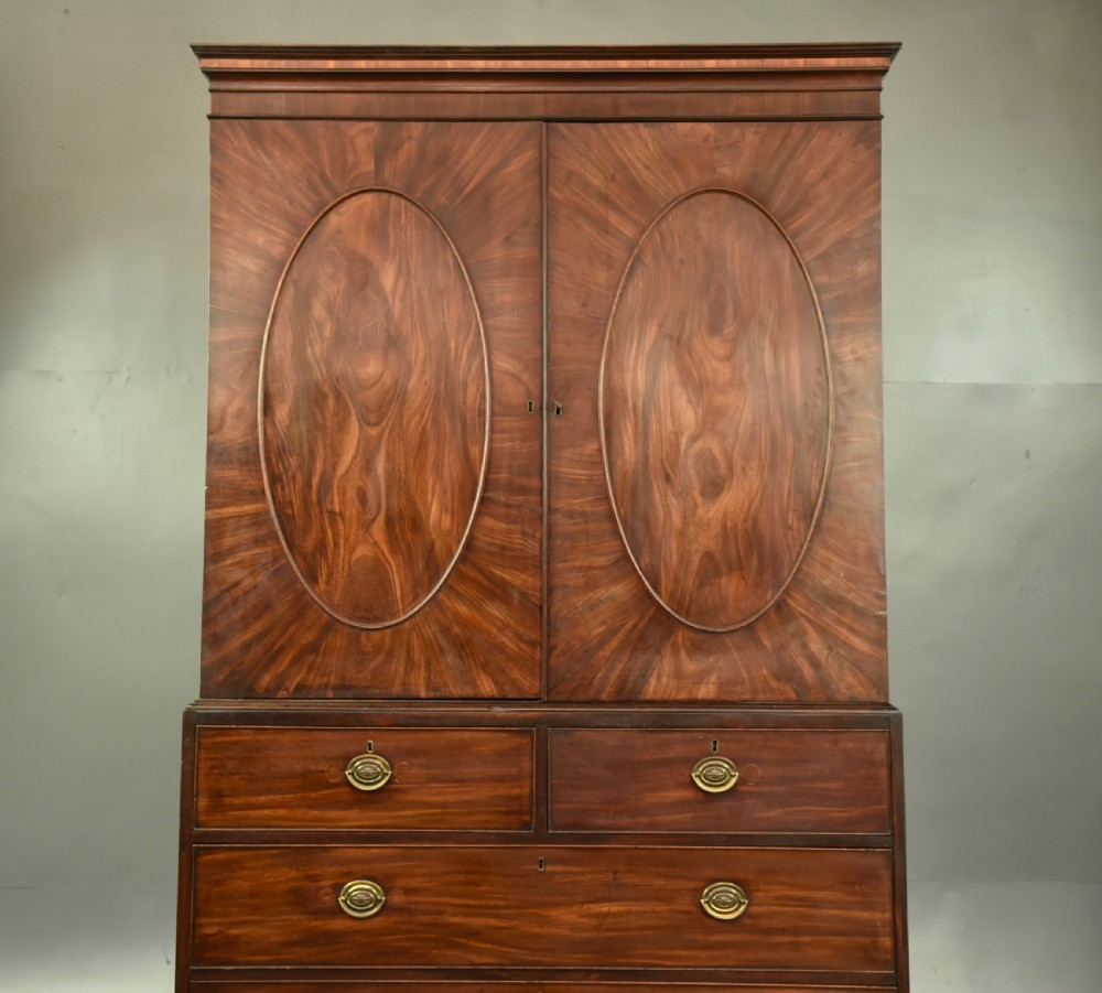 Georgian mahogany Gentlemans wardrobe  View II