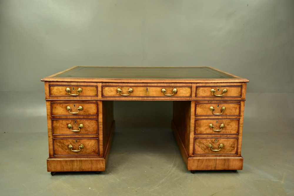 Victorian walnut partners desk  View II