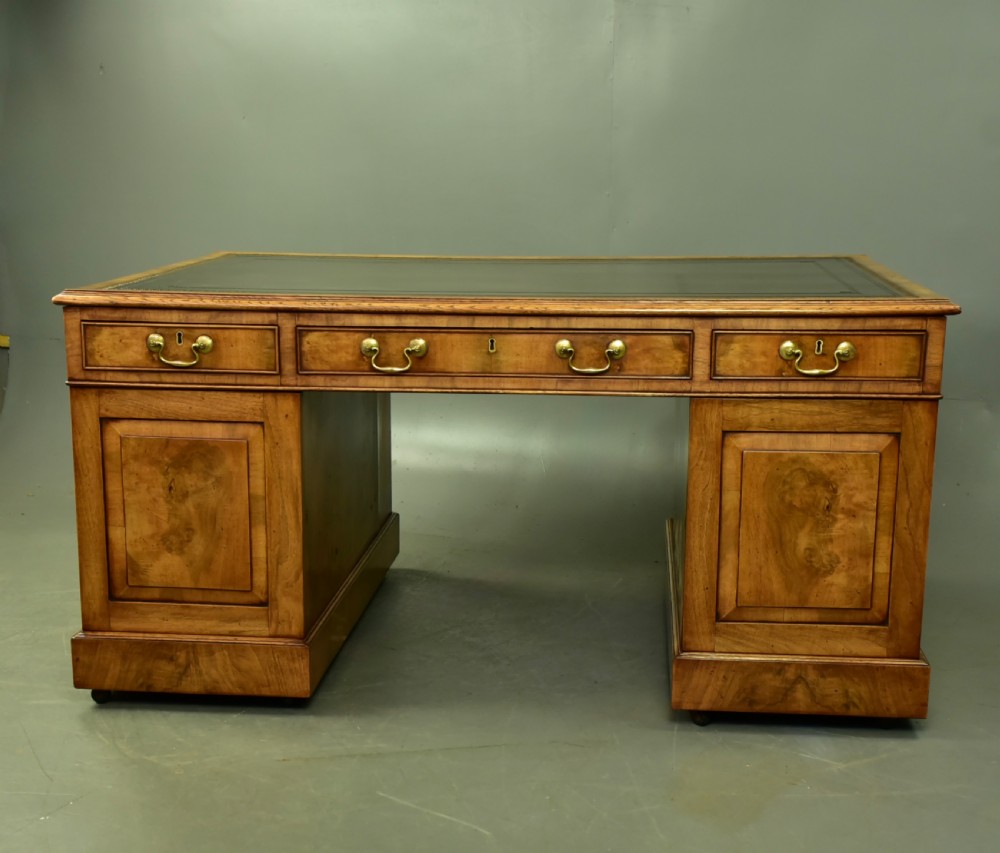 Victorian walnut partners desk  View III