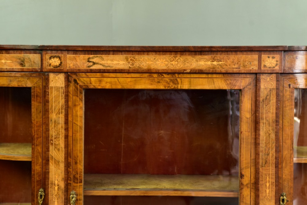 Victorian walnut Credenza display cabinet  View V