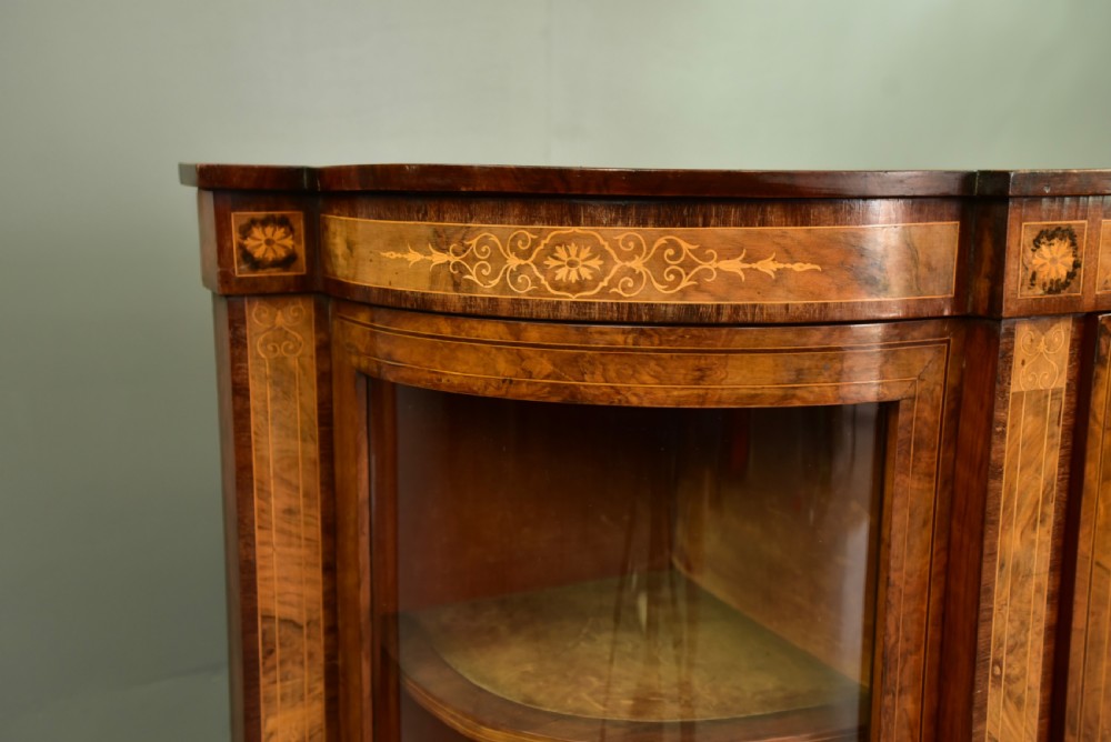Victorian walnut Credenza display cabinet  View VI