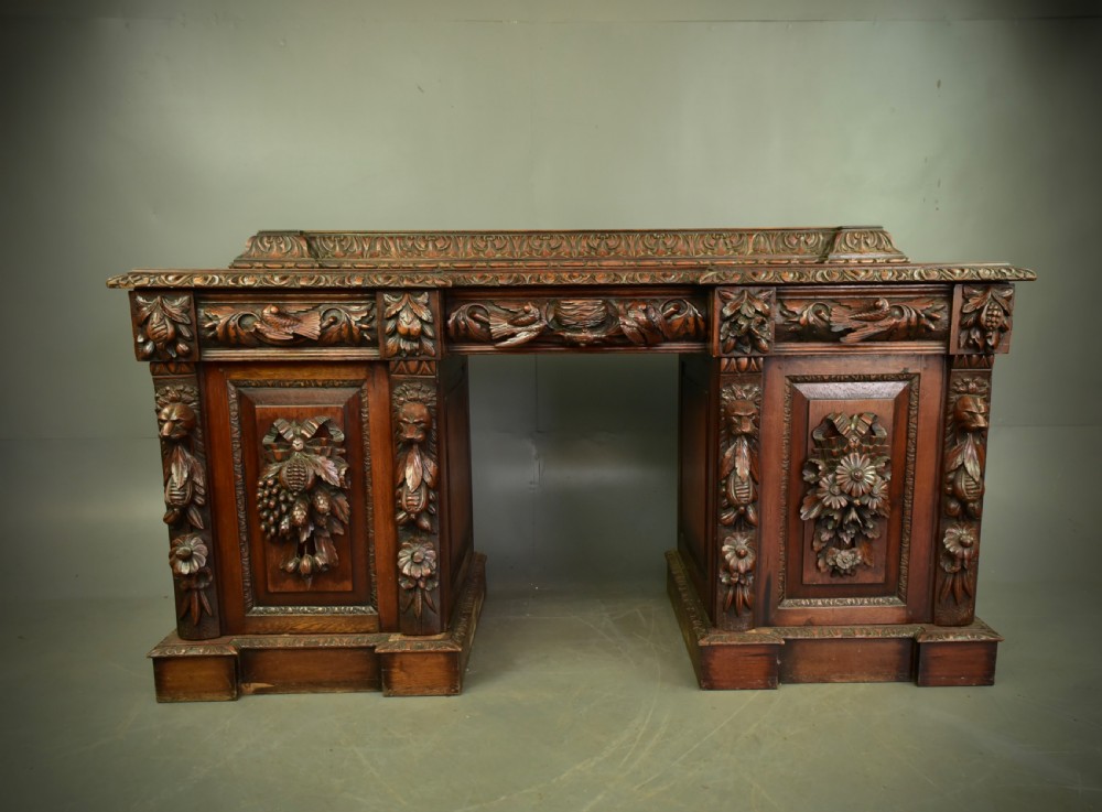 Victorian carved oak sideboard 