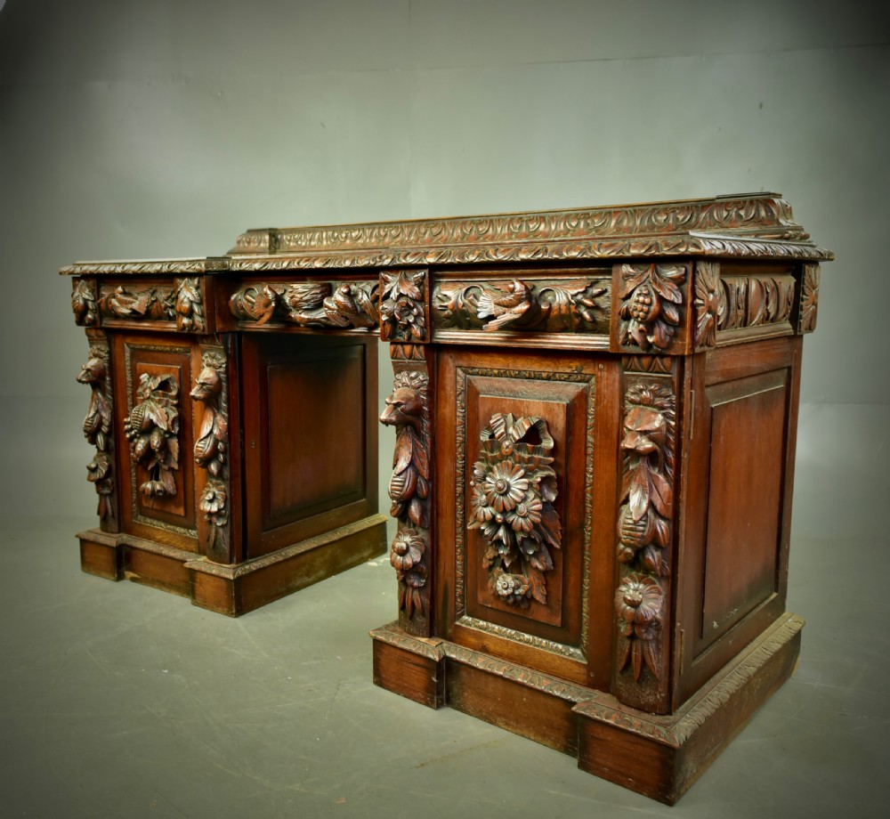 Victorian carved oak sideboard  View II