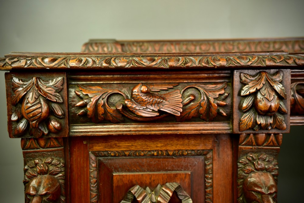 Victorian carved oak sideboard  View V