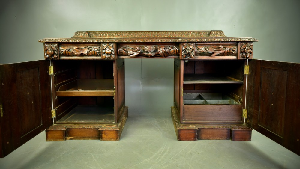 Victorian carved oak sideboard  View X