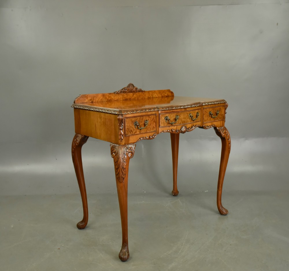 Queen Anne style burr walnut side table  View III
