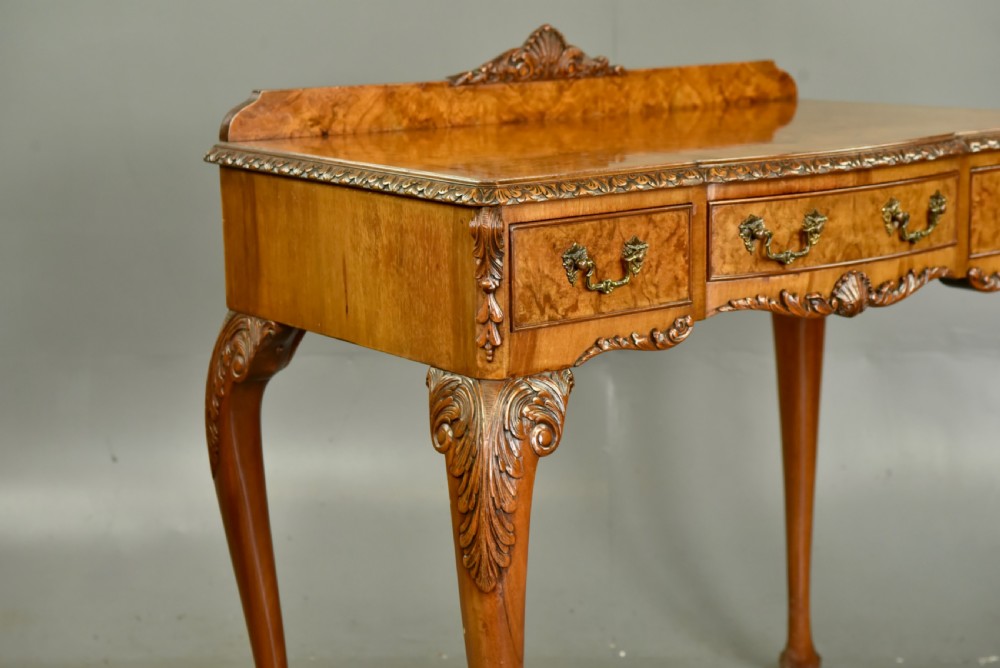 Queen Anne style burr walnut side table  View IV