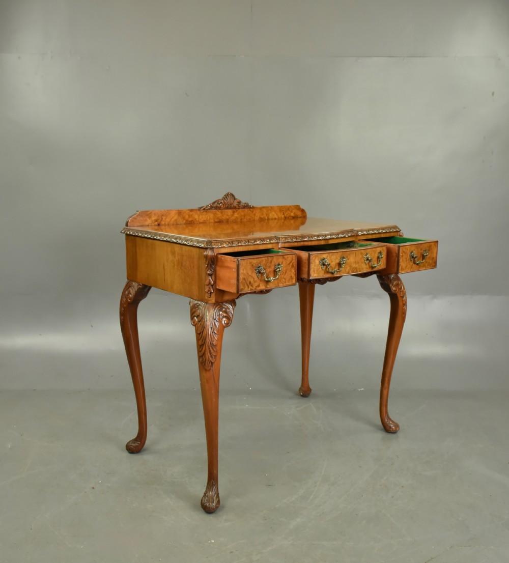 Queen Anne style burr walnut side table  View V