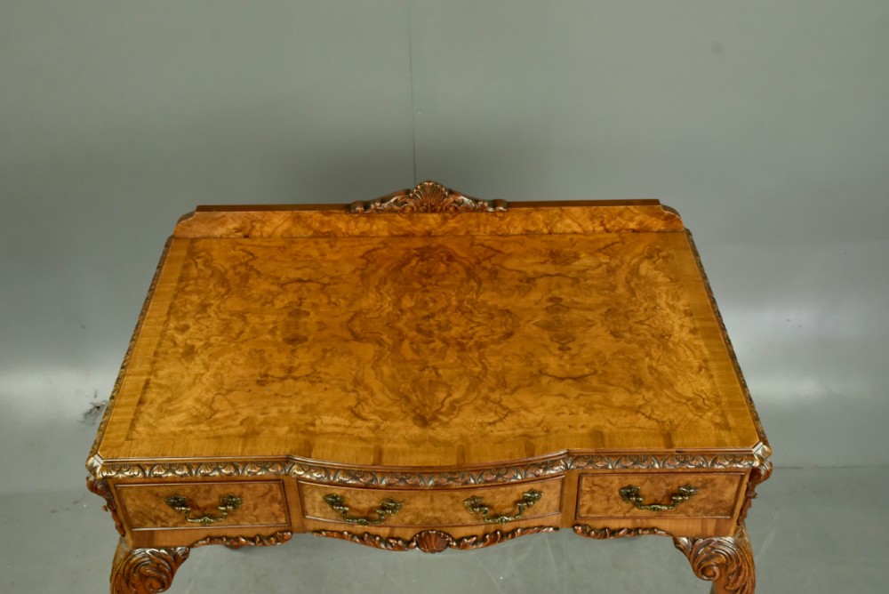 Queen Anne style burr walnut side table  View X