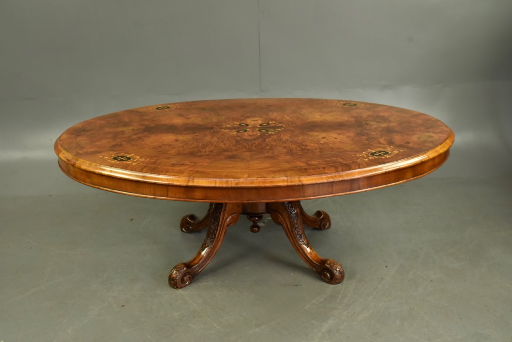 Victorian inlaid walnut coffee table 