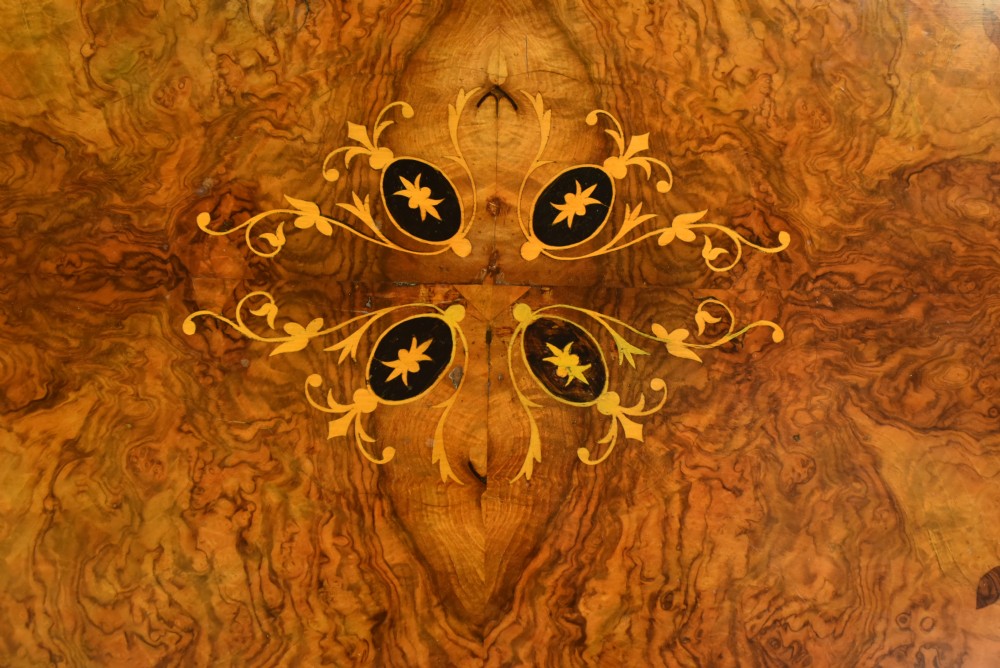 Victorian inlaid walnut coffee table  View V