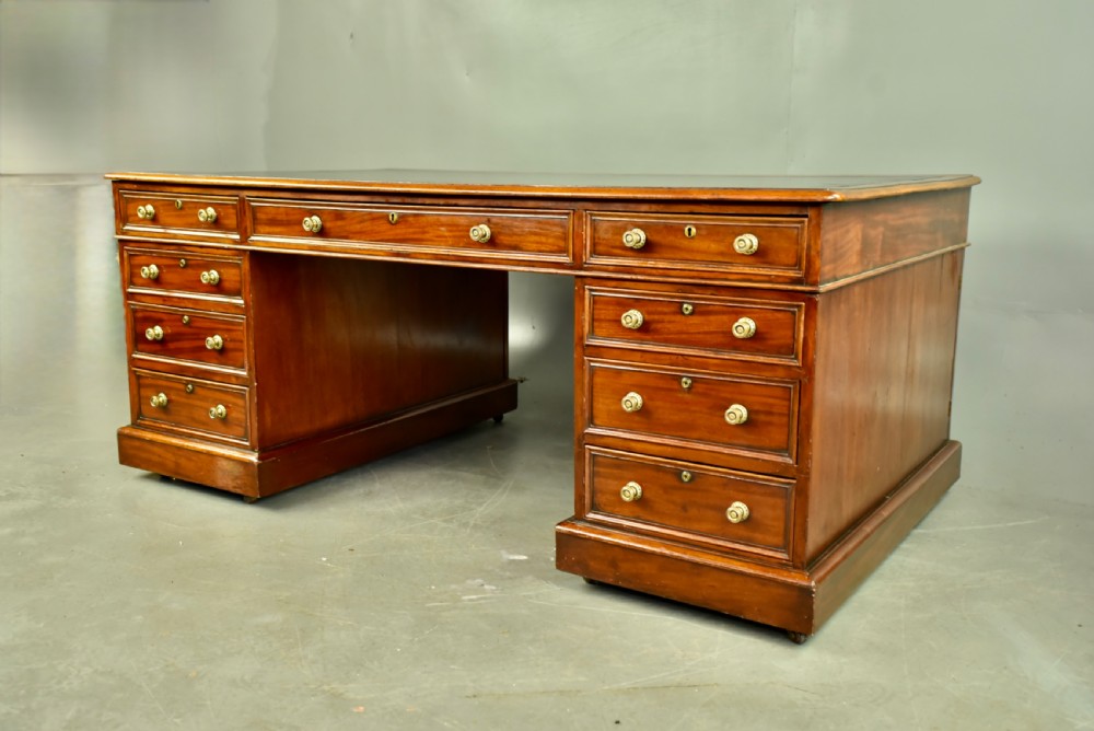 Large Regency mahogany partners desk 