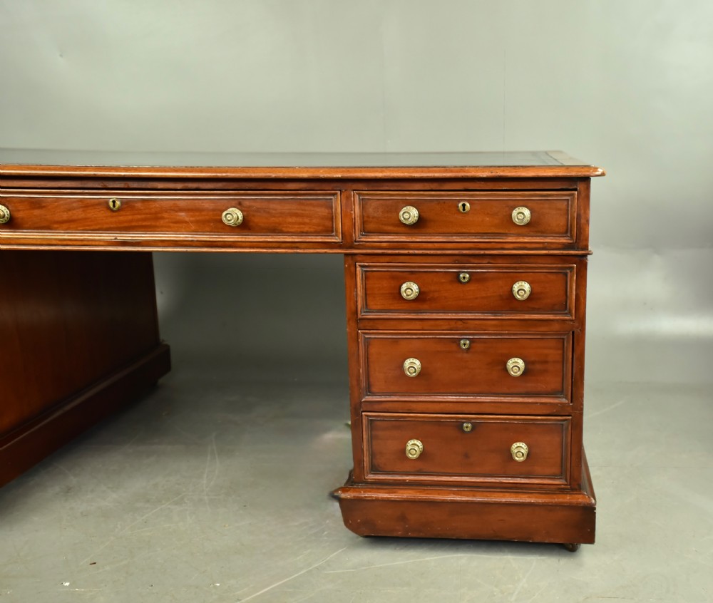 Large Regency mahogany partners desk  View IV